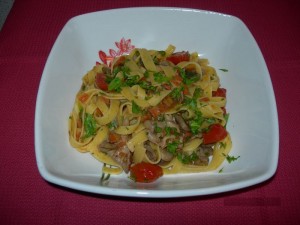 Tagliatelle with fresh mushrooms italian pasta recipe