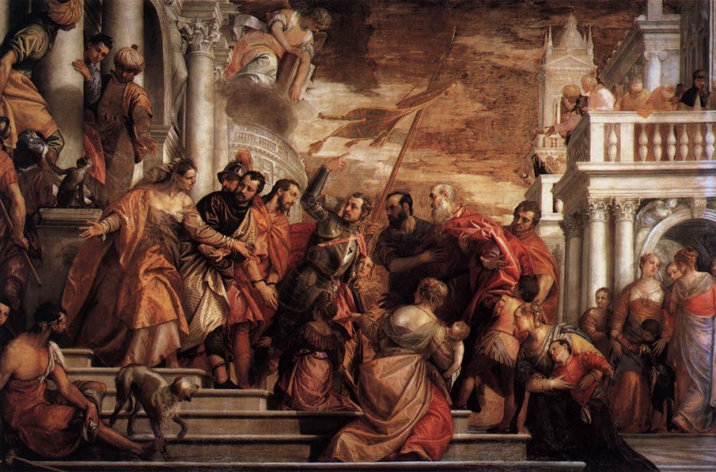 A fragment of Veronese painting in the church of Saint Sebastian churches in Venice