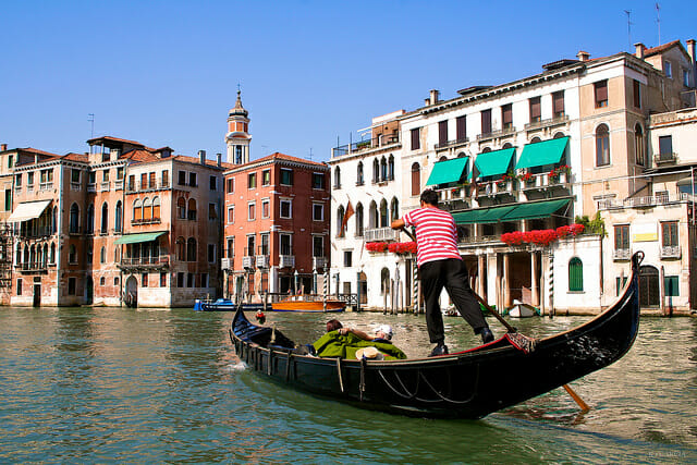 Gondola on Gran Canal Italy Honeymoon Gondola ride